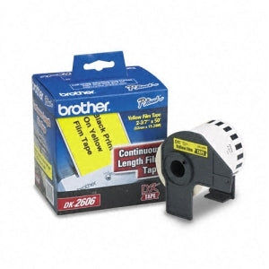 Etiqueta amarilla plástica continua no laminada Brother DK2206 de 62 mm de ancho x 15.2 mts de largo. Impresión en negro. QL800 / QL810W / QL1110NWB. - Etiqueta amarilla plástica continua no laminada Brother DK2206 de 62 mm de ancho x 15.2 mts de largo. Impresión en negro. QL800 / QL810W / QL1110NWB. -